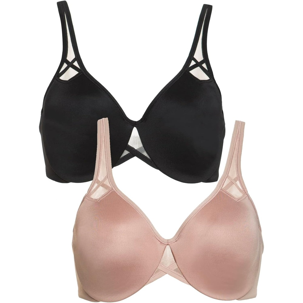 image:imageFelina Paramour Amaranth Cushioned Comfort Unlined Minimizer Bra 2PackBlack Rose Tan 2pack