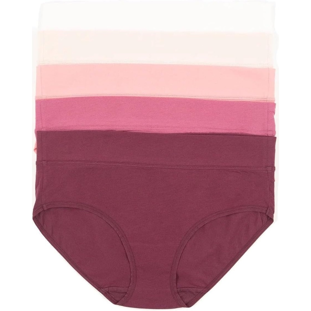 image:imageFelina Womens 5 Pack Pima Cotton Wide Waistband HipsterPink