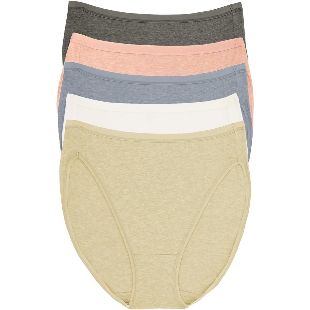 image:imageFelina Womens Organic Cotton Stretch Hi Cut Panty 5Pack UnderwearBirchwood