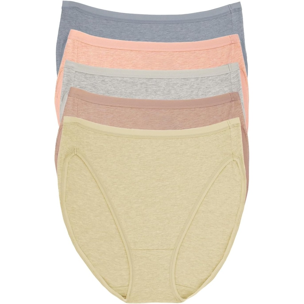 image:imageFelina Womens Organic Cotton Stretch Hi Cut Panty 5Pack UnderwearDriftwood