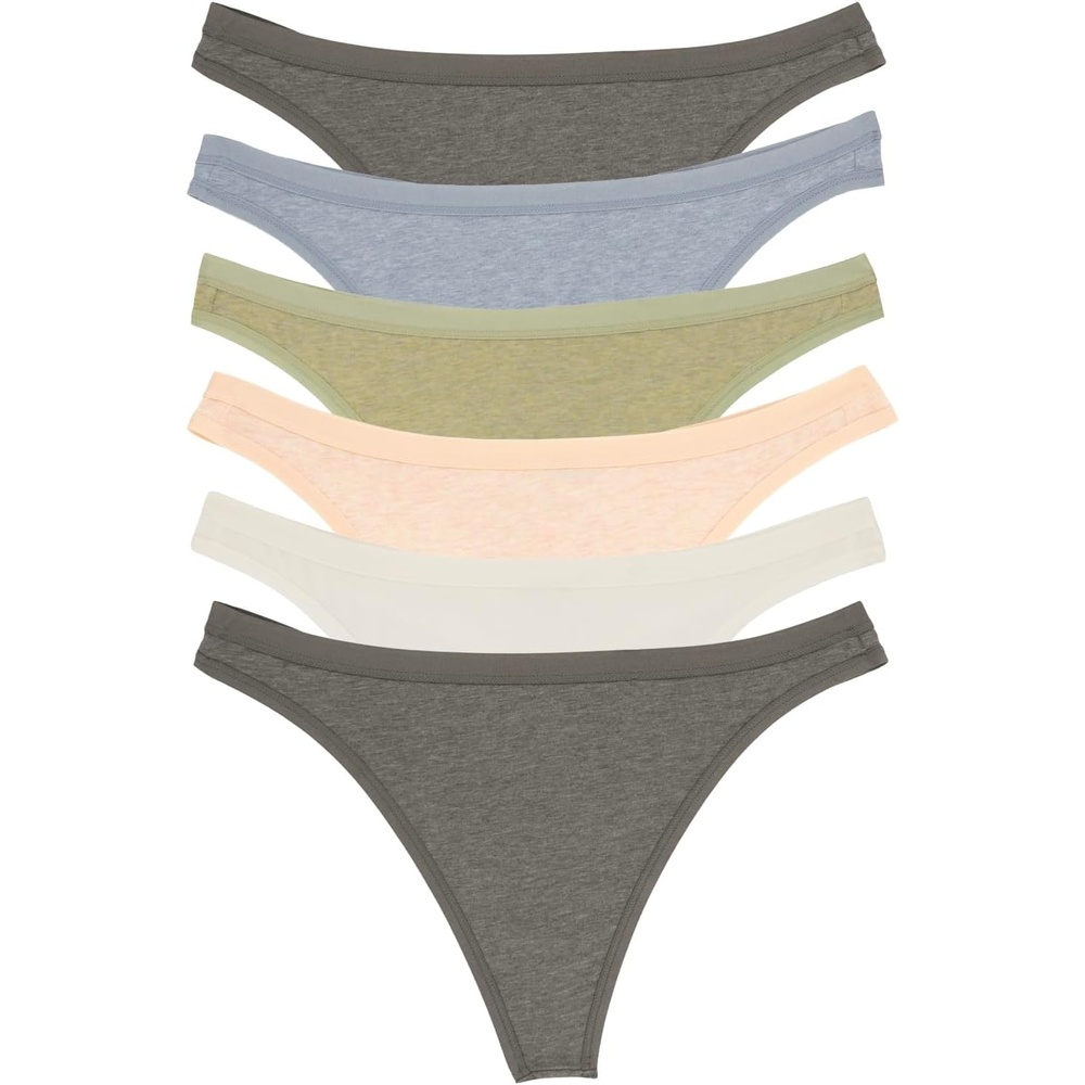 image:imageFelina Womens Organic Cotton Stretch Thong Underwear 6PackBirchwood