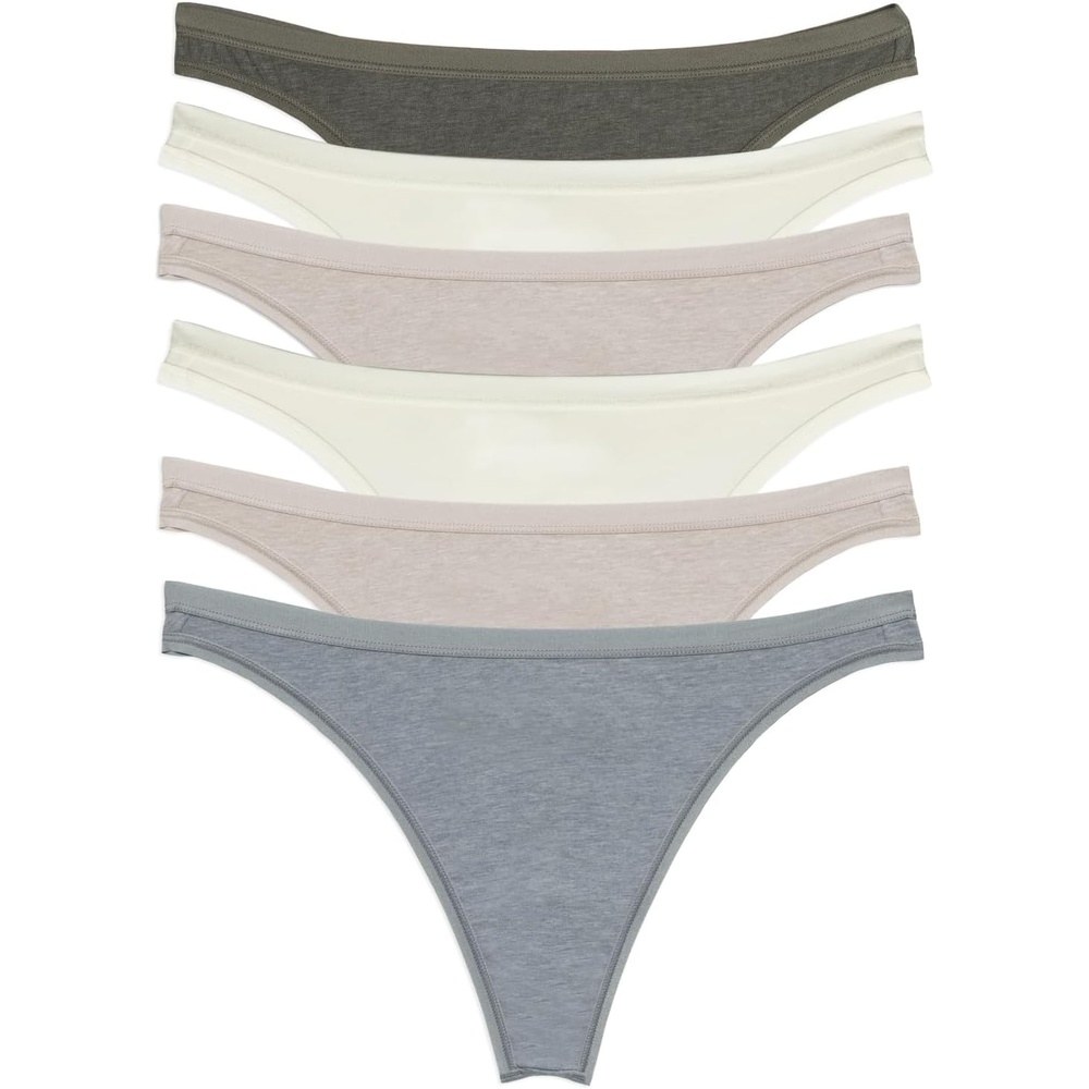 image:imageFelina Womens Organic Cotton Stretch Thong Underwear 6PackMisty Mountain