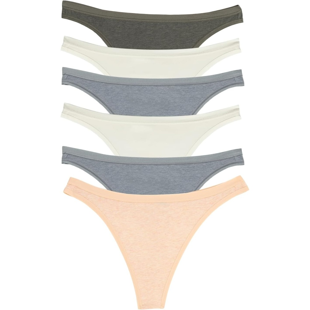 image:imageFelina Womens Organic Cotton Stretch Thong Underwear 6PackPacific Ocean