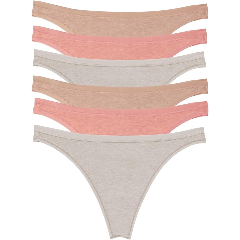 image:imageFelina Womens Organic Cotton Stretch Thong Underwear 6PackRose Garden