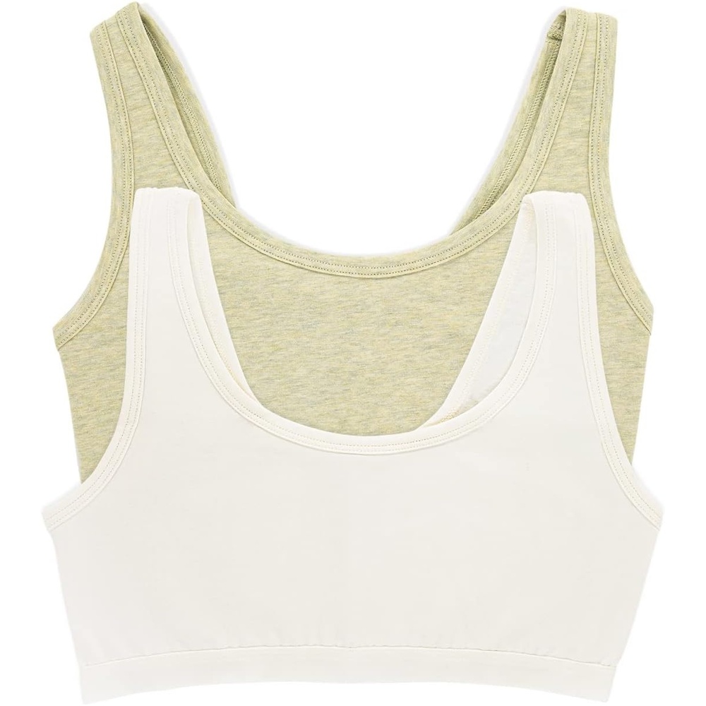 image:imageWomens Organic Cotton Stretch Bralette 2Pack GOTS Certified SoftAloe Cloud