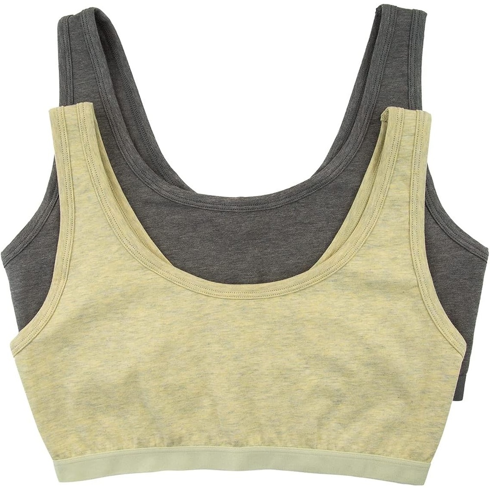 image:imageWomens Organic Cotton Stretch Bralette 2Pack GOTS Certified SoftAloe Slate