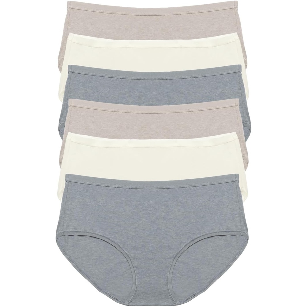 image:imageWomens Organic Cotton Stretch Hipster Panties 6Pack GOTS CertifiedMorning Sky