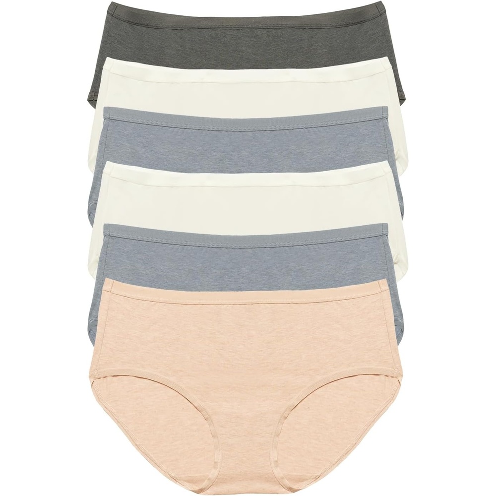 image:imageWomens Organic Cotton Stretch Hipster Panties 6Pack GOTS CertifiedPacific Ocean