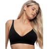 Felina | Seamless Wireless Bra 2 Pack | Removable Pads(Black Warm Neutral)