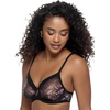 Felina Ethereal Sheer Mesh Unlined Underwire Bra(Botanical Nightfall)