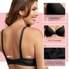 Felina Paramour Gorgeous Bra | Memory Foam Bras for Women with Multi Way Straps, Comfortable T Shirt Bra(Black Black)