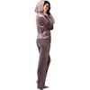 Felina Women’s 2 Piece Velour Track Suit(Taupe (Sparrow))