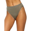 Felina Women’s Organic Cotton Stretch Hi Cut Panty 5-Pack Underwear(Wheat Slate)