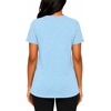 Felina Women’s Short Sleeve V-Neck Slub Tee Shirt(Blue)
