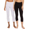 Felina | Cotton Stretch Modal Capri Leggings 2-Pack | Lightweight & Soft(Black White)