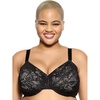 Felina | Jessamine Unlined Side Smoothing Minimizer Bra | Back & Side Smoothing Lace(Black)