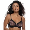 Felina Ethereal Sheer Mesh Unlined Underwire Bra(Botanical Nightfall)