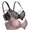 Felina Paramour Jessamine Side Smoothing Contour Bra 2-Pack(Black Sparrow 2-pack)