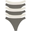 Felina Women’s Organic Cotton Stretch Thong Underwear, 6-Pack(Cloud Slate)