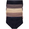 Felina Women’s Stay In Place Hipster Panties 5-Pack – Anti-Slip Technology(Classic Nudes)