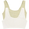 Women’s Organic Cotton Stretch Bralette 2-Pack – GOTS Certified, Soft(Aloe Cloud)