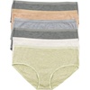 Women’s Organic Cotton Stretch Hipster Panties 6-Pack – GOTS Certified(Birchwood)