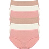 Women’s Organic Cotton Stretch Hipster Panties 6-Pack – GOTS Certified(Rose Neutral)