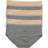Women’s Organic Cotton Stretch Hipster Panties 6-Pack – GOTS Certified(Wheat Slate)