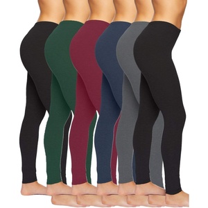 Felina | Velvety Soft Lightweight Leggings | Moisture Wicking | Yoga | 6 Pack(Black Hunter Green Wine Navy Charcoal)
