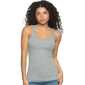 Felina Cotton Stretch Ribbed Tank Top – Class Tank Top for Women, Workout Tank Top for Women (Color Options Available)(Heather Gray)