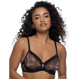 Felina Ethereal Sheer Mesh Unlined Underwire Bra(Botanical Nightfall)