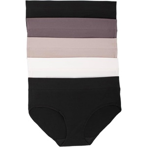 Felina Womens 5 Pack Pima Cotton Wide Waistband Hipster(Black)
