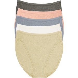 Felina Women’s Organic Cotton Stretch Hi Cut Panty 5-Pack Underwear(Birchwood)