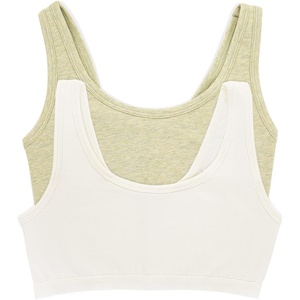 Women’s Organic Cotton Stretch Bralette 2-Pack – GOTS Certified, Soft(Aloe Cloud)
