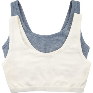 Women’s Organic Cotton Stretch Bralette 2-Pack – GOTS Certified, Soft(Cloud Sky)