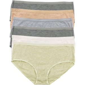 Women’s Organic Cotton Stretch Hipster Panties 6-Pack – GOTS Certified(Birchwood)